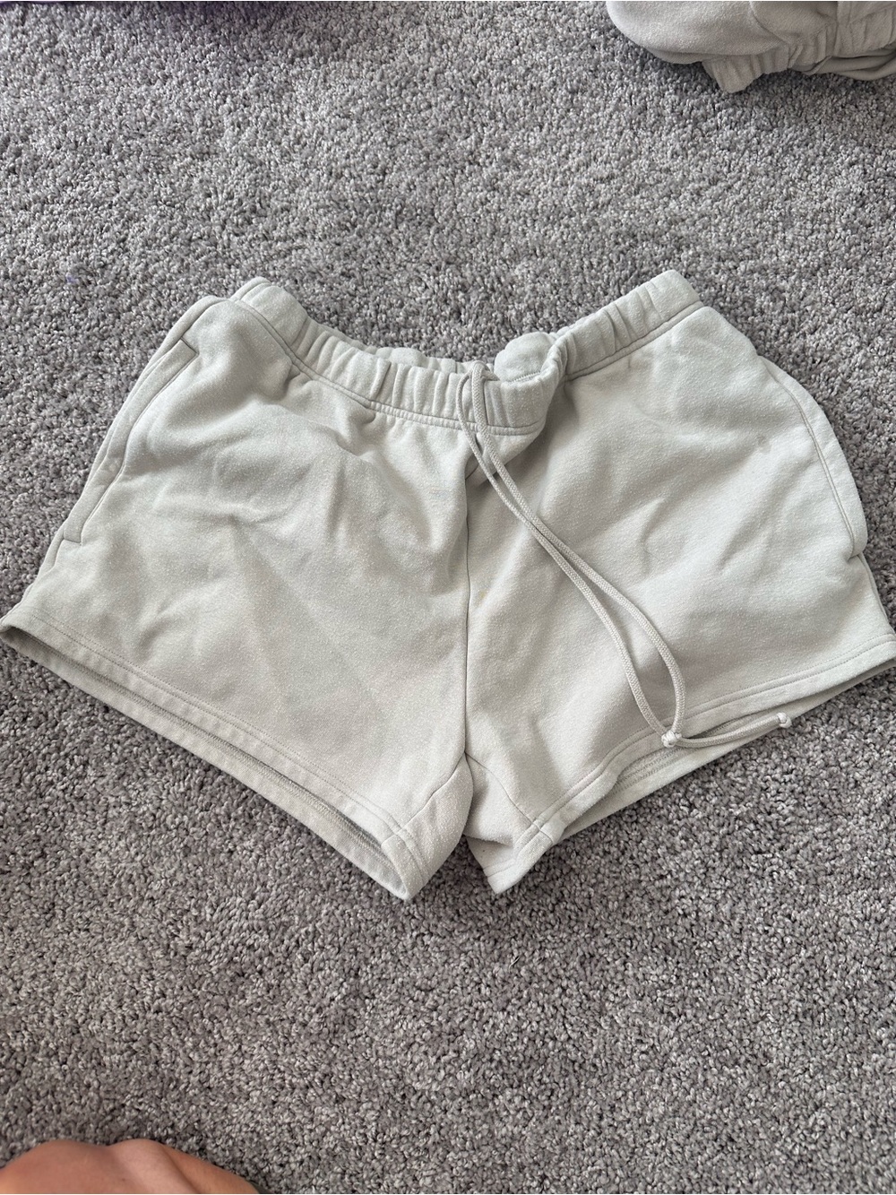 SKIMS Cream Casual Drawstring Athletic Shorts